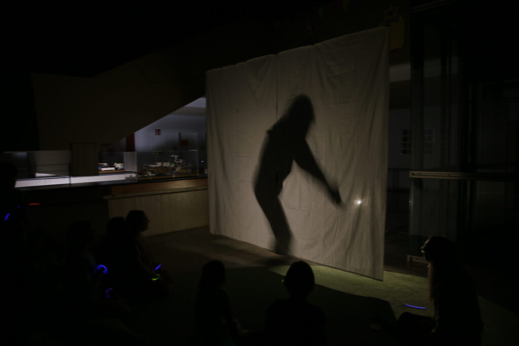 Schattenkino an der Leinwand